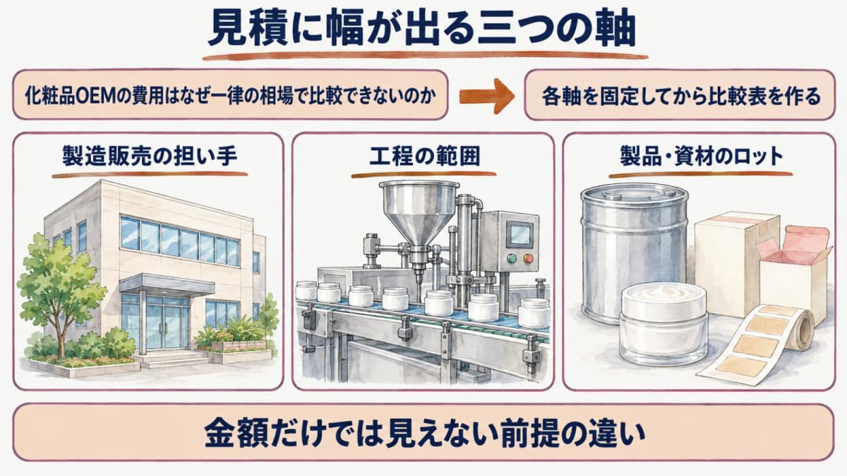 見積の前提をそろえる三つの比較軸