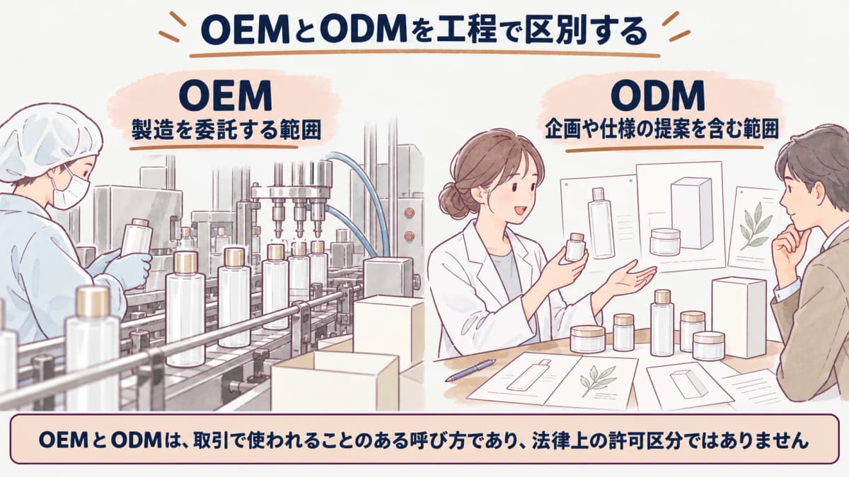 企画主導と製造委託の違いを工程表で確認する早見表